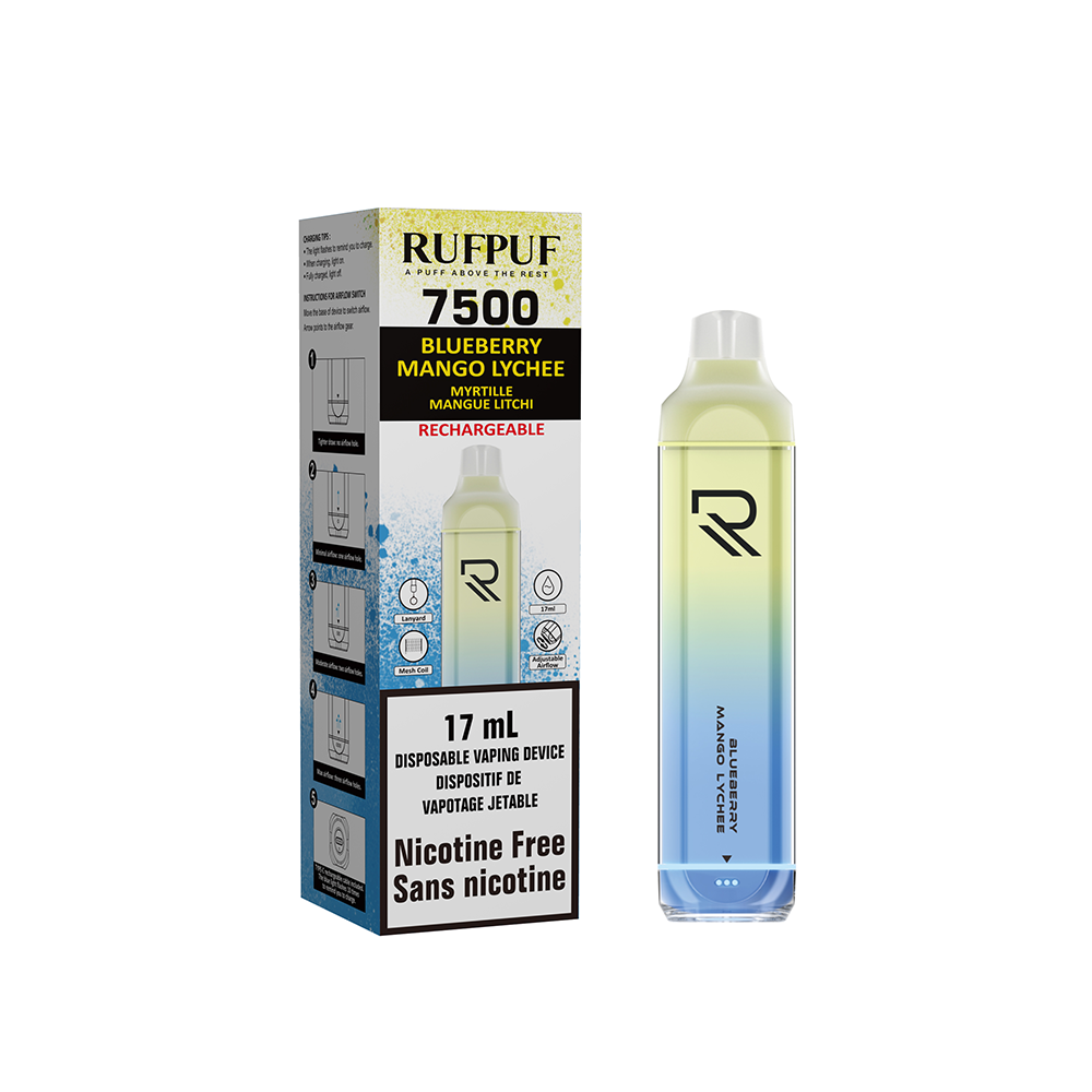 Rufpuf 7500 0 Nicotine Free 8 Flavours Vape Stadium