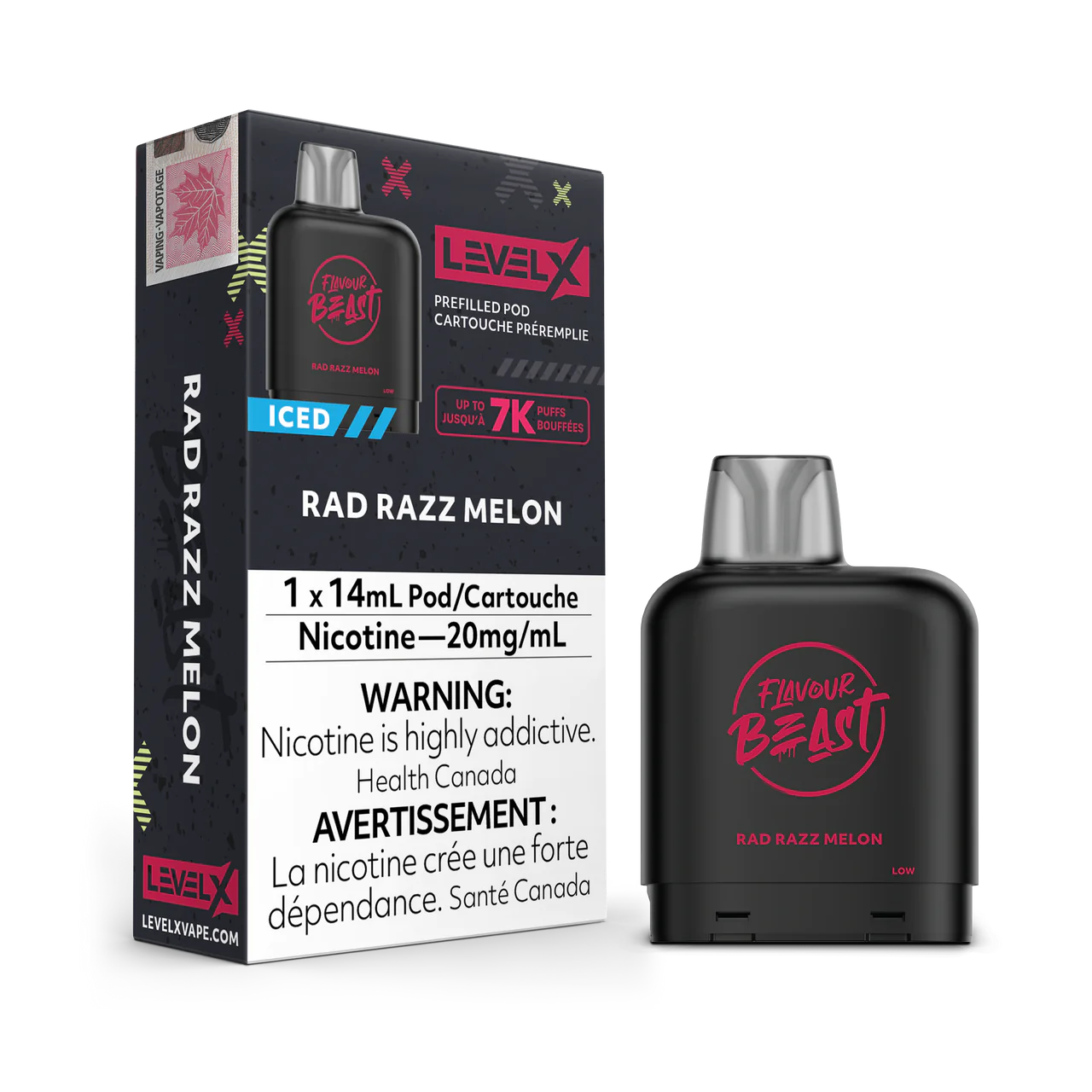 Flavour Beast Level X 7000 Pod - Rad Razz Melon (Vape tax included)