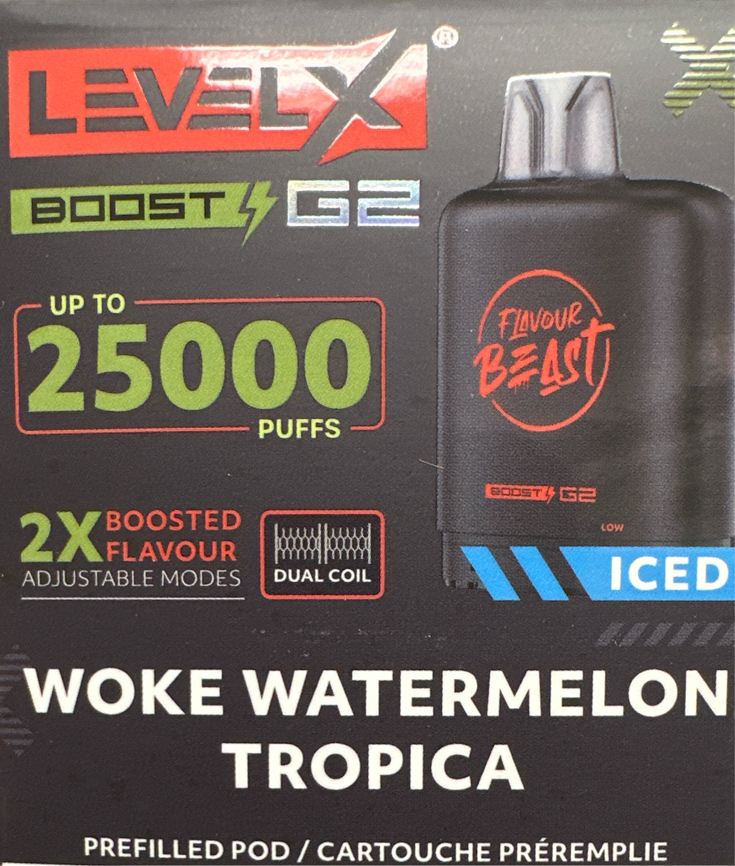 Flavour Beast Level X Boost Pod - WOKE WATERMELON TROPICA (FED)