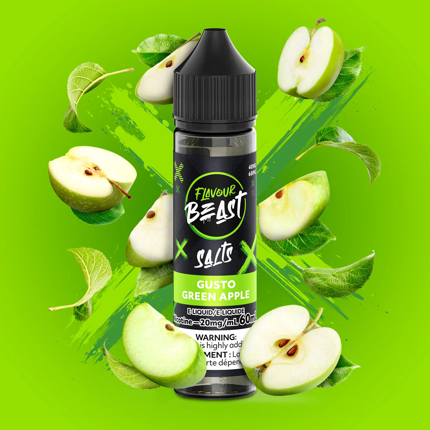 Flavour Beast E-Liquid- Gusto Green Apple 60ml 20mg (FED)