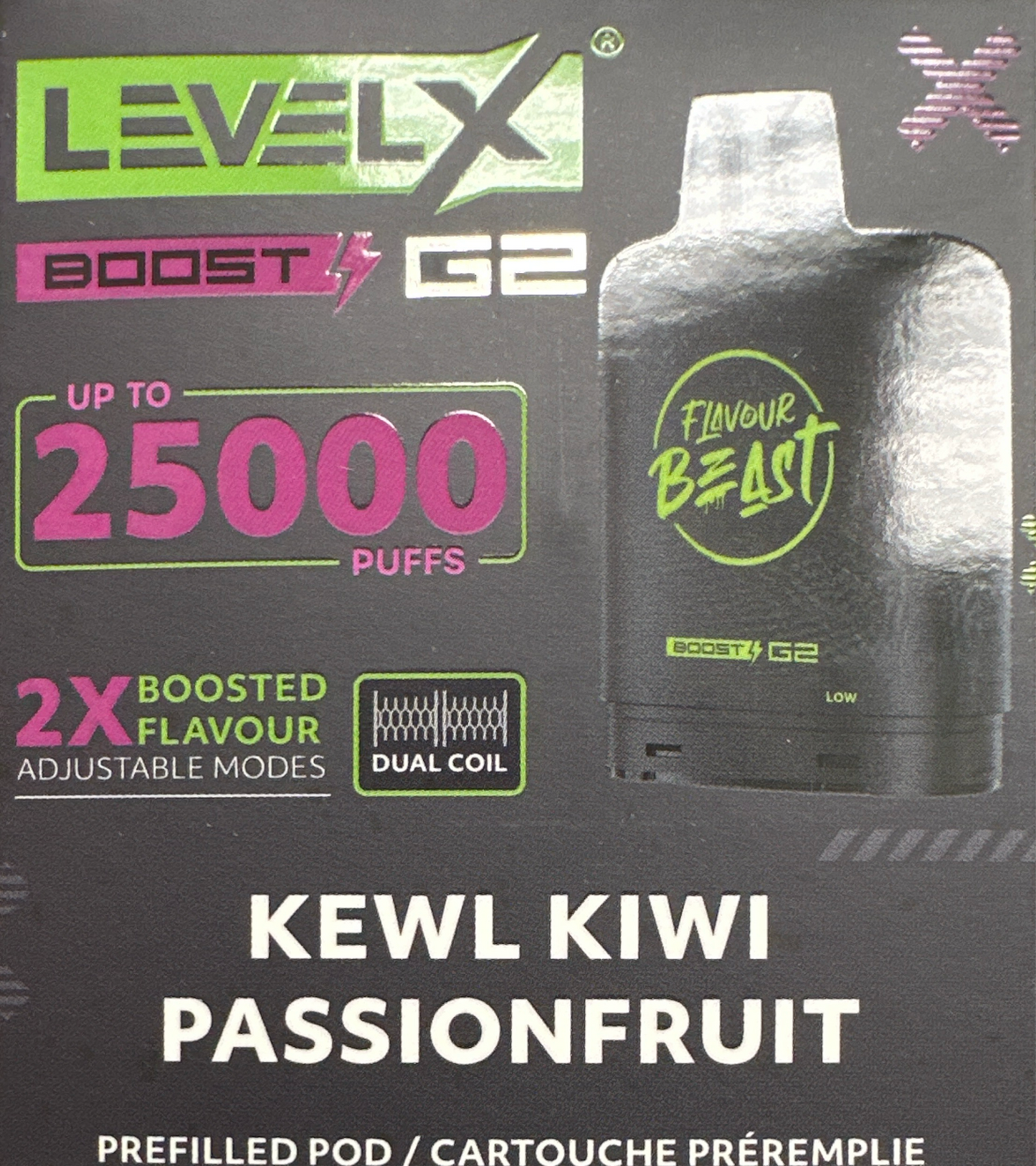 Flavour Beast Level X Boost Pod - Kewl Kiwi Passionfruit (FED)