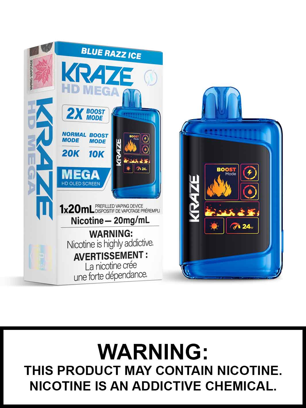 Kraze 20000 Disposable - Blue Razz Ice 20mg (AB)