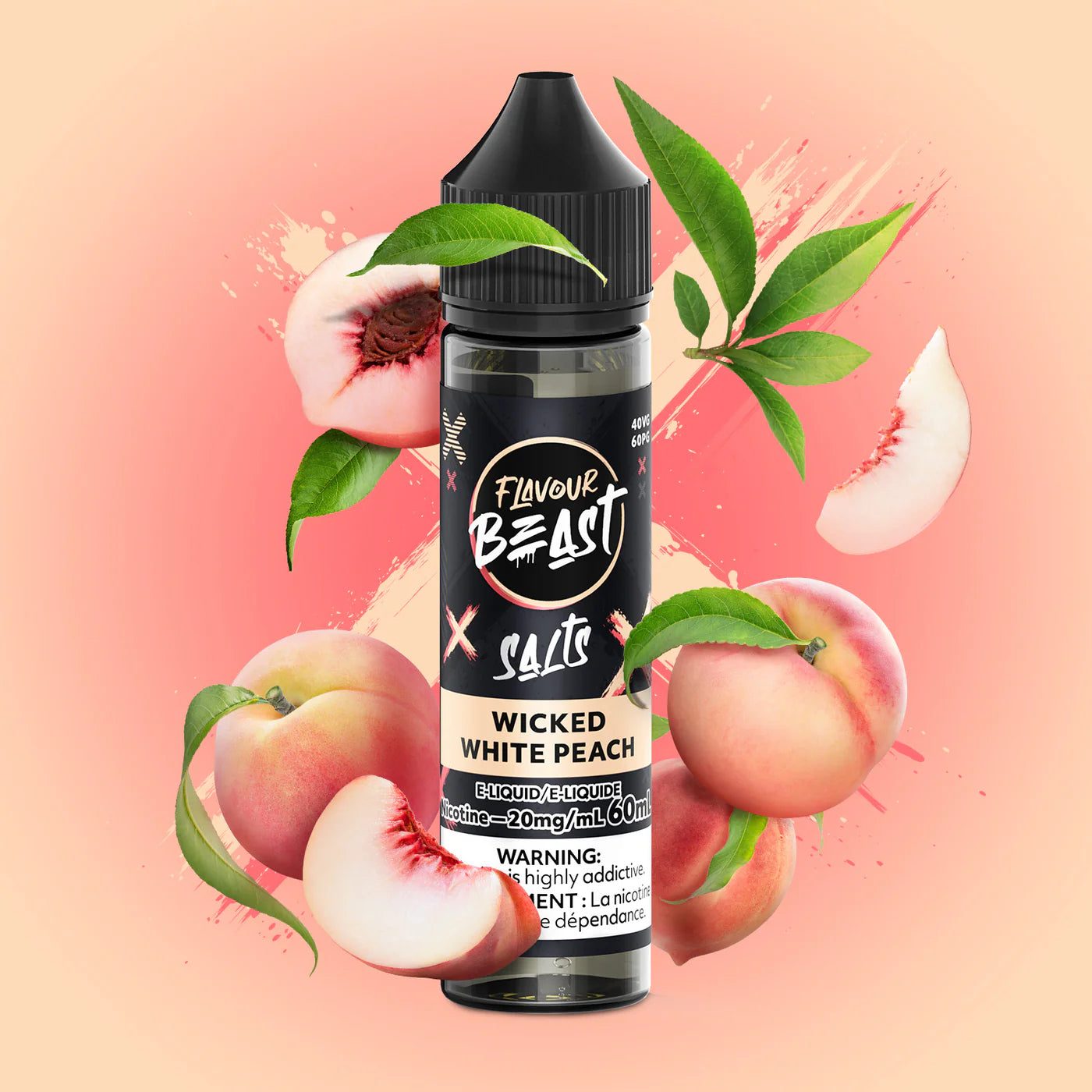 Flavour Beast E-Liquid- Wicked White Peach 60ml 20mg (FED)