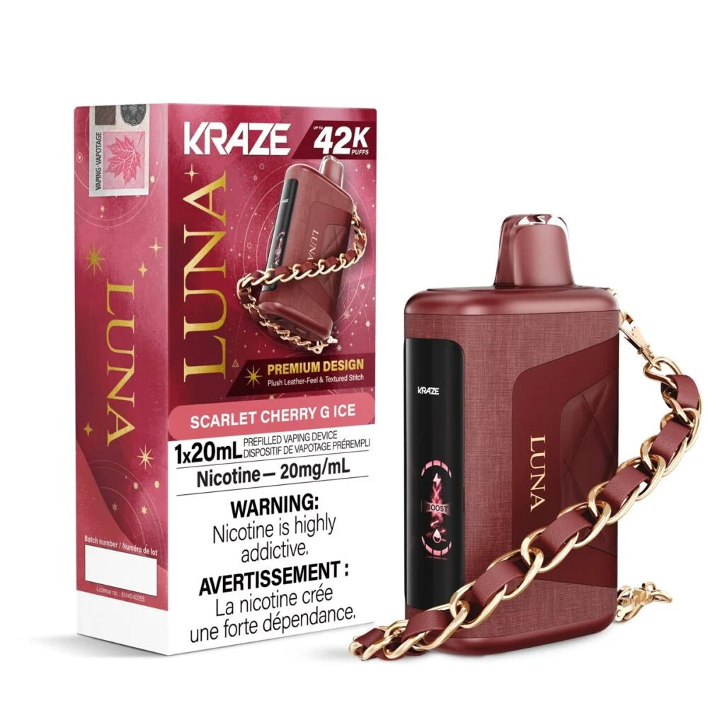 Kraze 42000 Luna Disposable - Scarlet Cherry G Ice 20mg (AB)