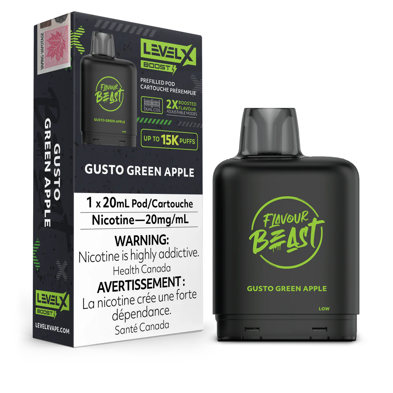Flavour Beast Level X Boost Pod - Gusto Green Apple (AB)