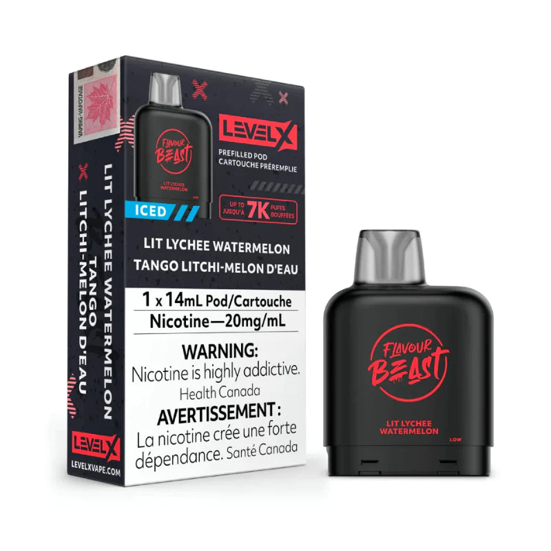 Flavour Beast Level X 7000 Pod - Lit Lychee Watermelon (Vape tax included)