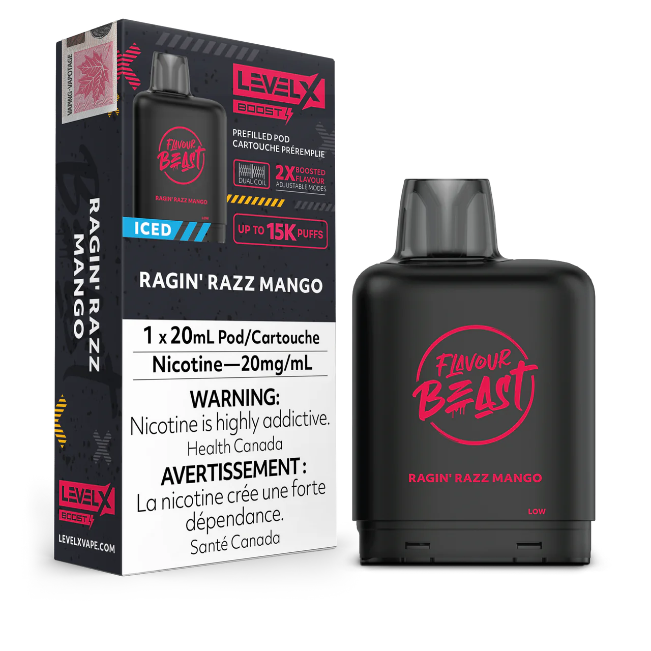 Flavour Beast Level X Boost Pod - Ragin’ Razz Mango Iced (AB)