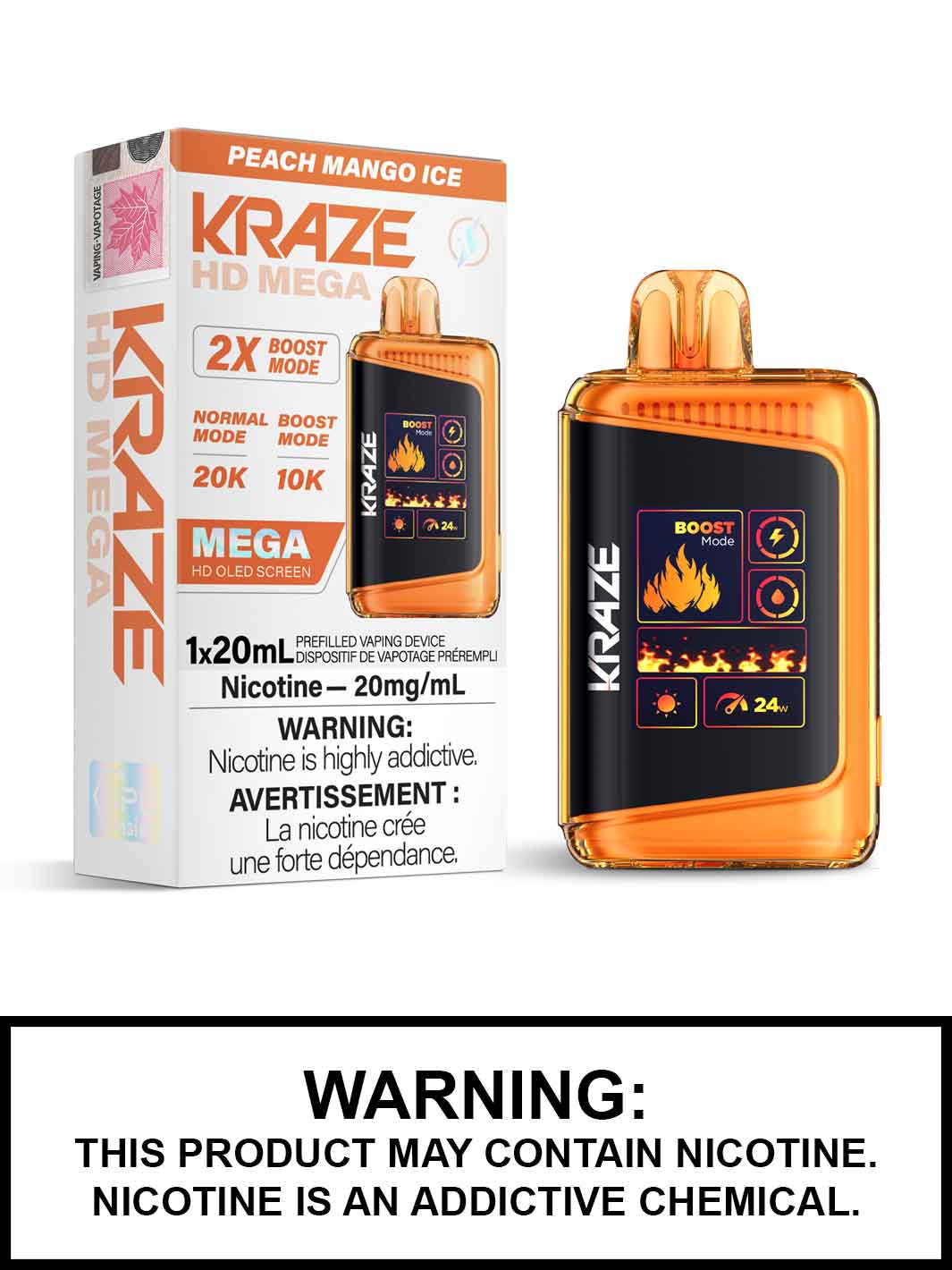 Kraze 20000 Disposable - Peach Mango Ice 20mg (AB)