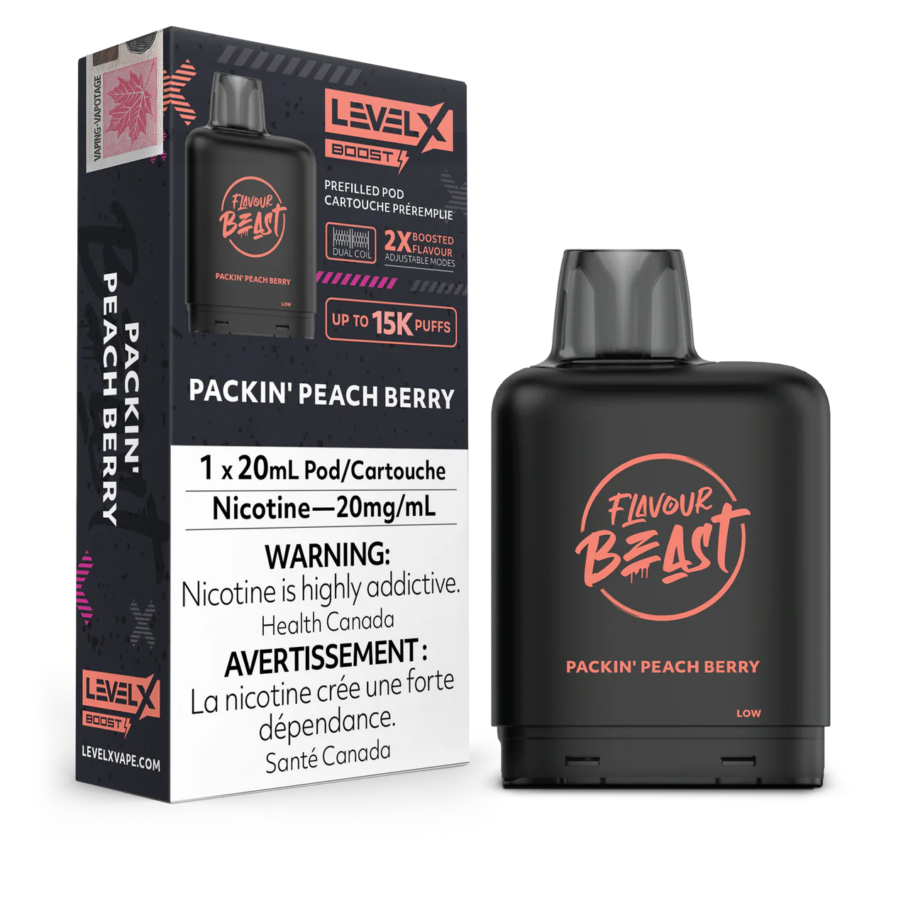 Flavour Beast Level X Boost Pod - Packin’ Peach Berry (AB)