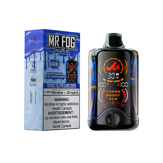 Mr. Fog Aura 60000 - Sour Shock Blue Raspberry (AB)
