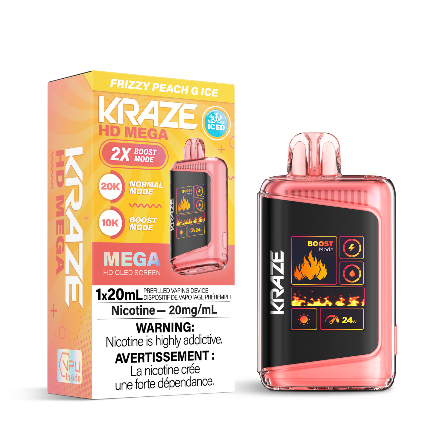 Kraze 20000 Disposable - Frizzy Peach G Ice 20mg (AB)