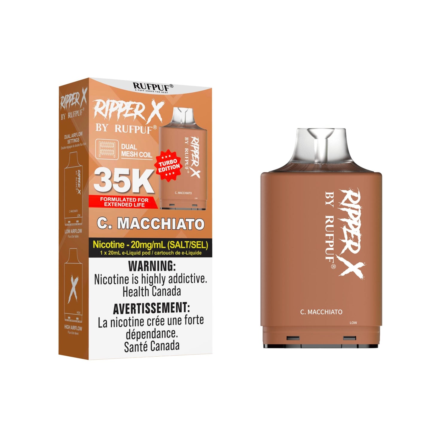 Rufpuf Ripper X Pod - C. Macchiato 20mg (AB)