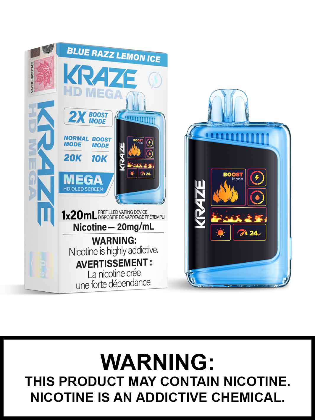 Kraze 20000 Disposable - Blue Razz Lemon Ice 20mg (AB)