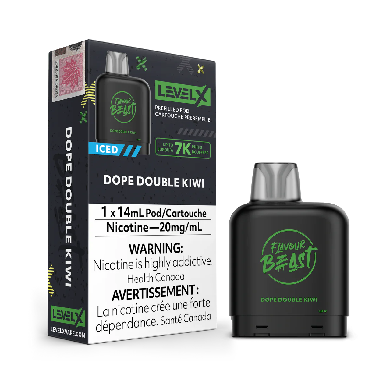 Flavour Beast Level X 7000 Pod - Dope Double Kiwi (Vape tax included)