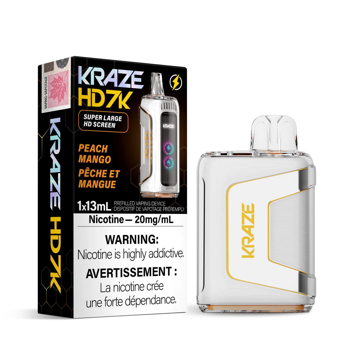 Kraze 7000 Disposable - Peach Mango 20MG (FED)