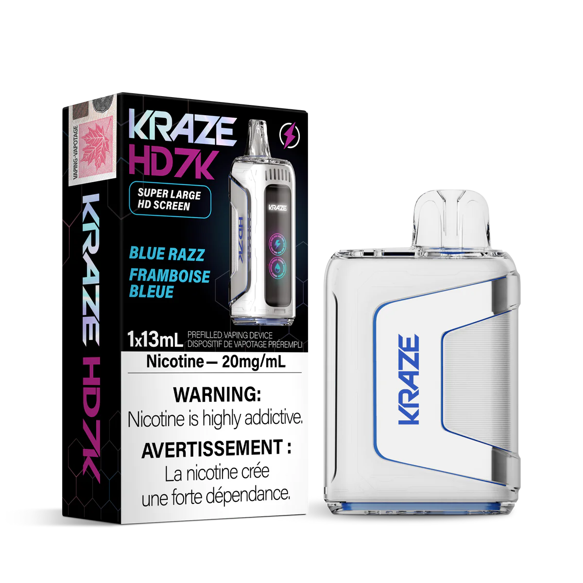 Kraze 7000 Disposable - Blue Razz 20MG (FED)