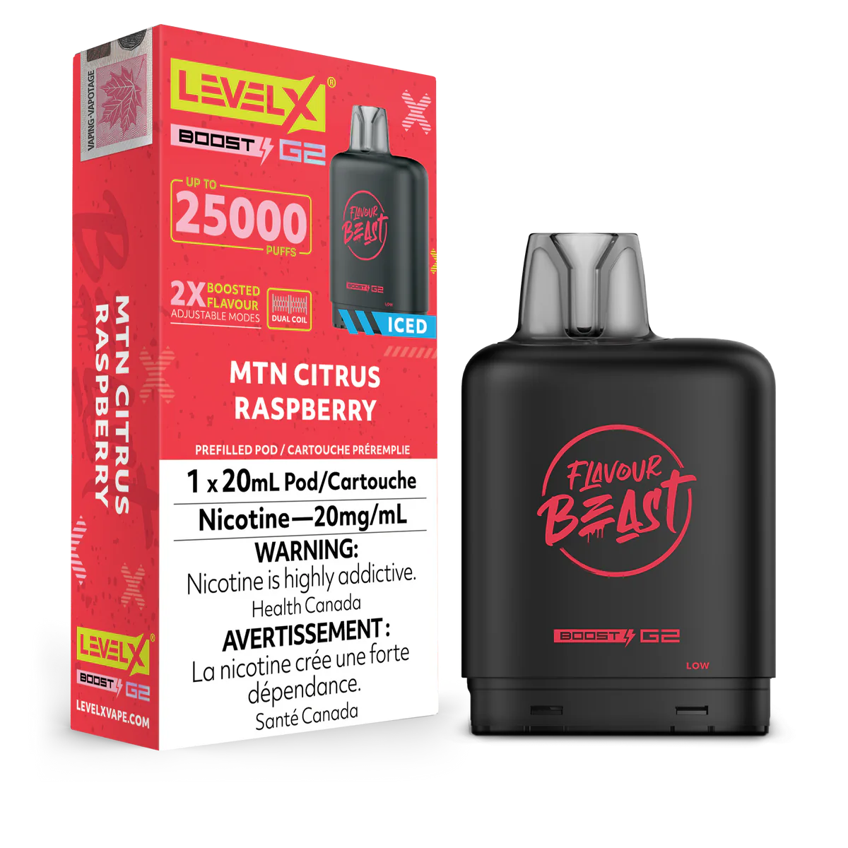 Flavour Beast Level X Boost Pod - MTN Citrus Raspberry (AB)