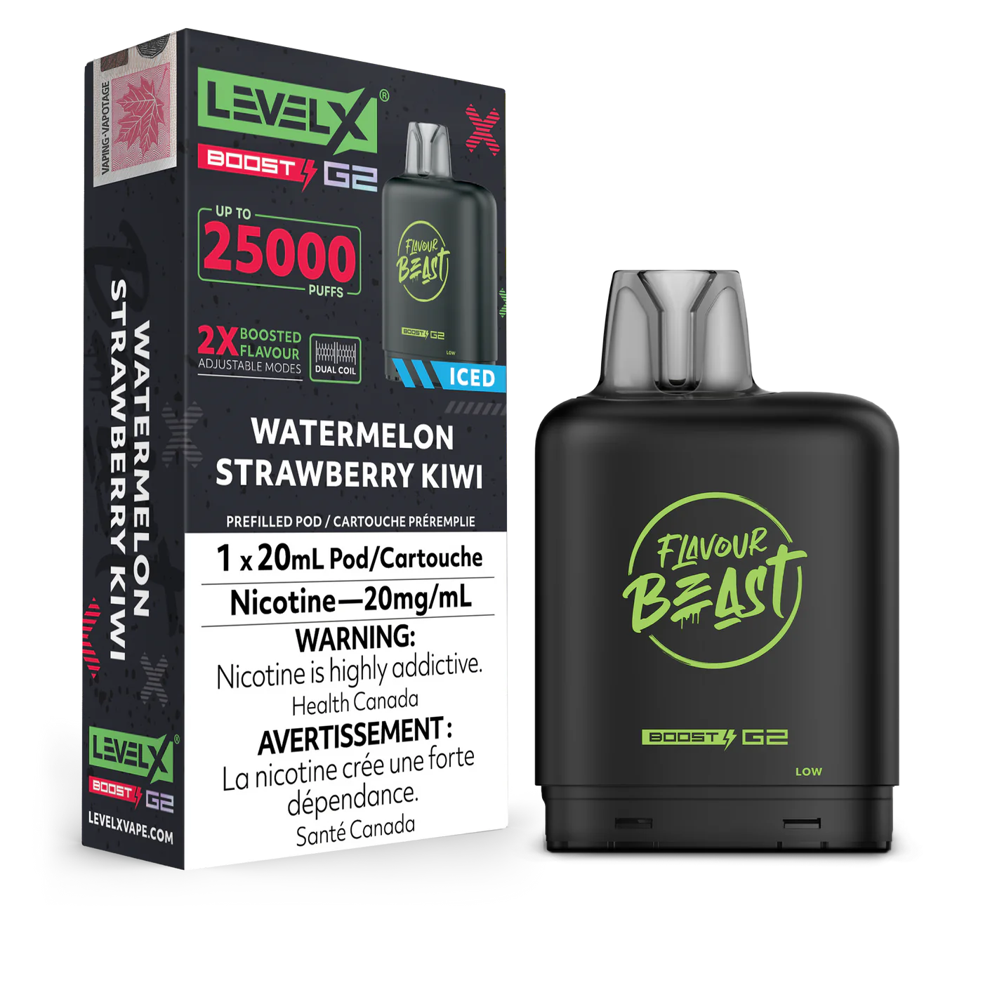 Flavour Beast Level X Boost Pod - Watermelon Strawberry Kiwi (AB)