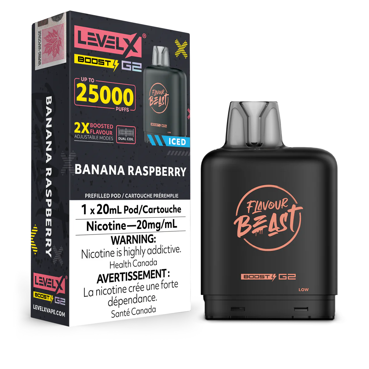 Flavour Beast Level X Boost Pod - Banana Raspberry Ice (FED)