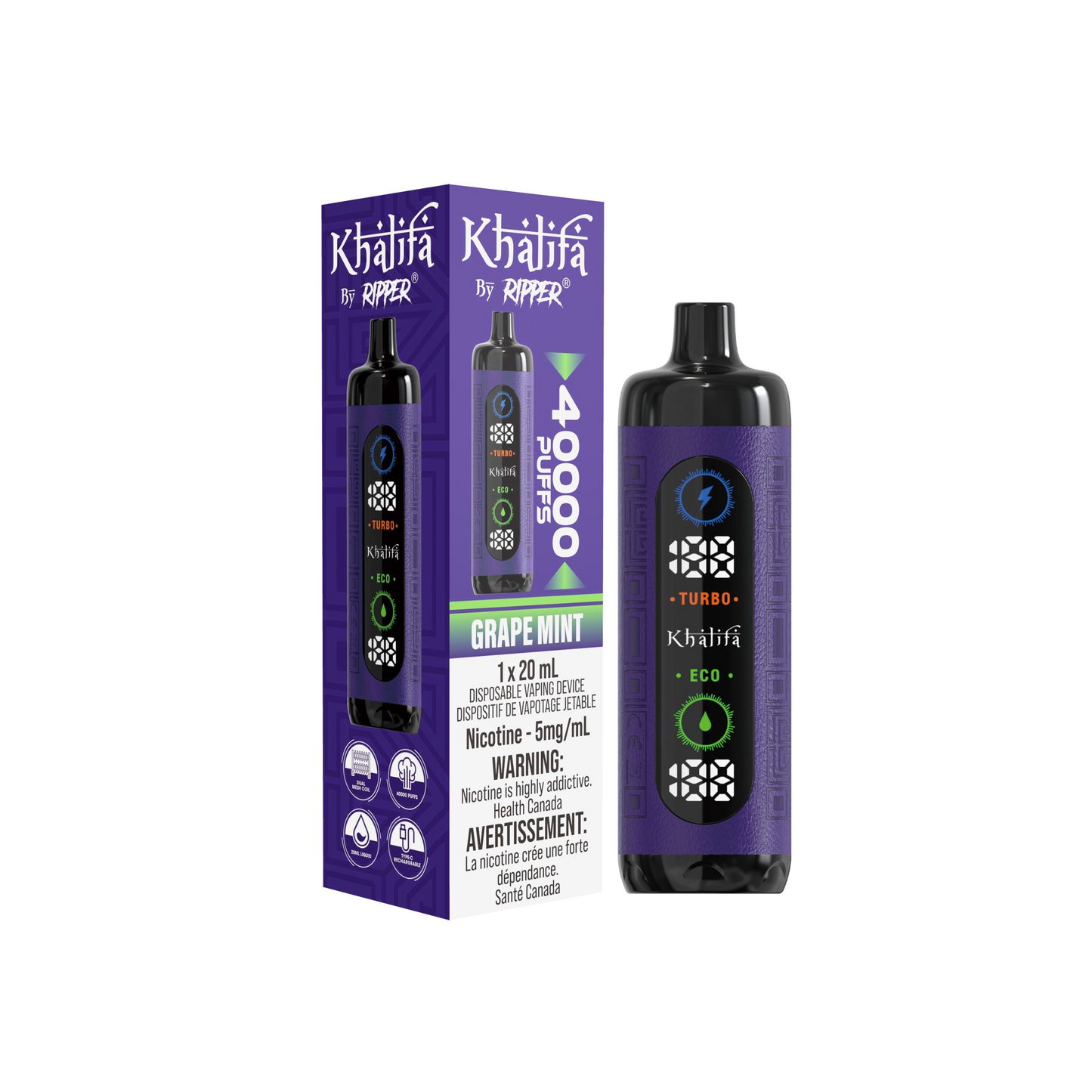 Rufpuf Khalifa 40000 Grape Mint (5mg) (FED)