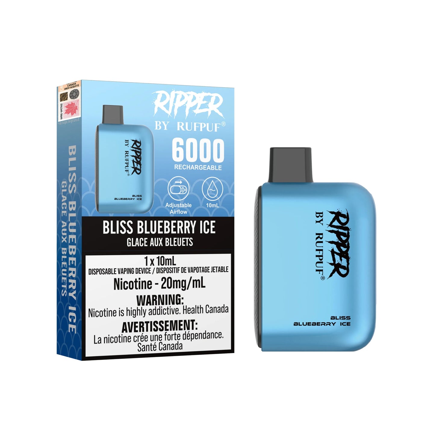 Rufpuf Ripper 6000 Bliss Blueberry Ice (20mg) (FED)