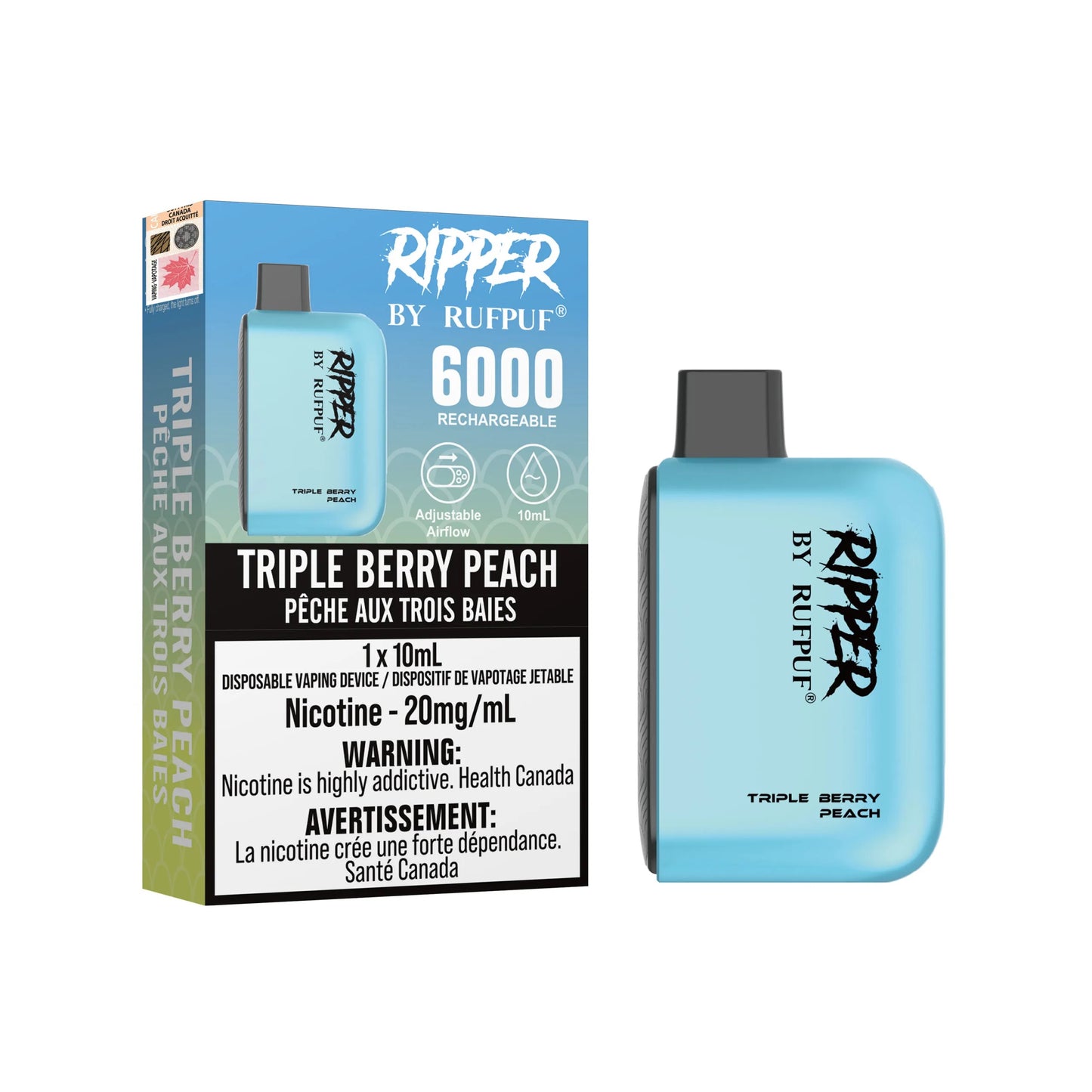 Rufpuf Ripper 6000 Triple Berry Peach (20mg) (AB)