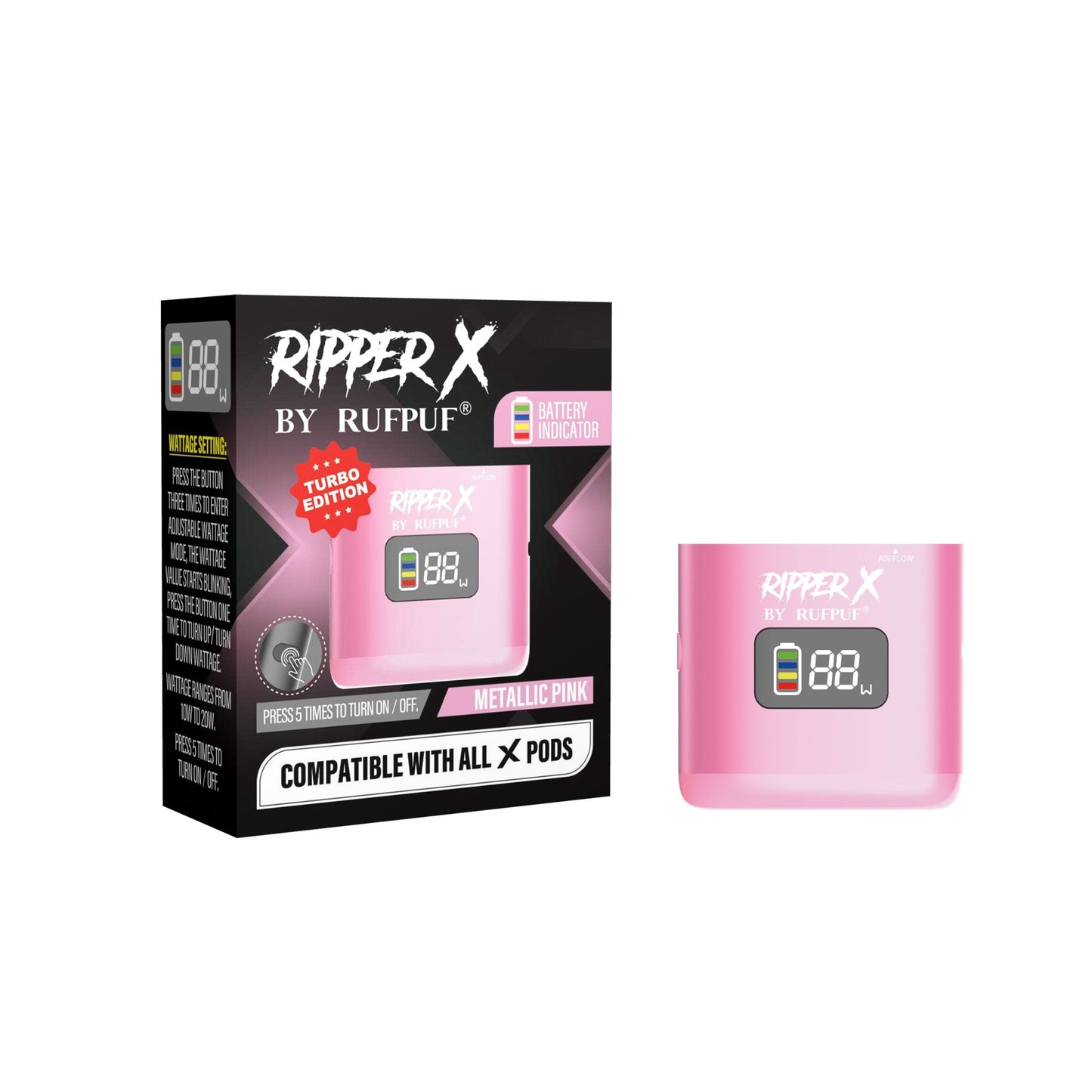Ripper X ULTRA Battery 1000mAh -Metallic Pink