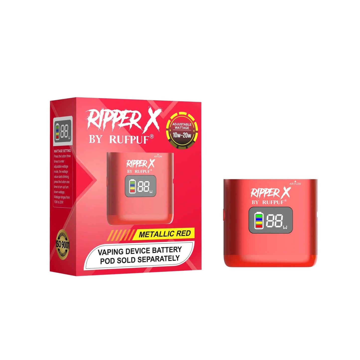 Ripper X ULTRA Battery 1000mAh -Metallic Red