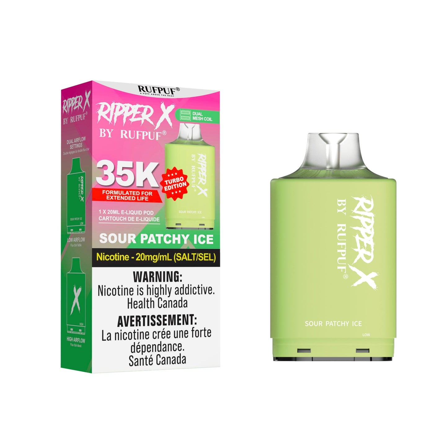 Rufpuf Ripper X Pod - Sour Patchy Ice 20mg (AB)