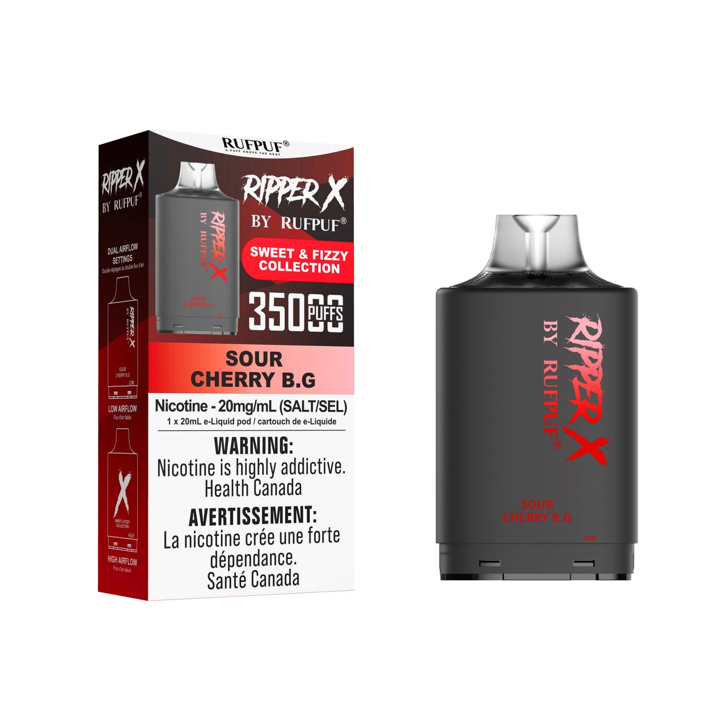 Rufpuf Ripper X Pod - Sour Cherry B.G 20mg (AB)