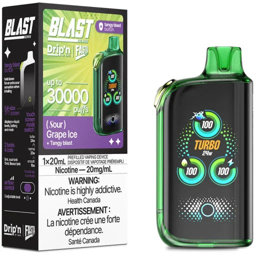 Drip’n BLAST Sour Series 30000 Puffs - Grape Ice (FED)