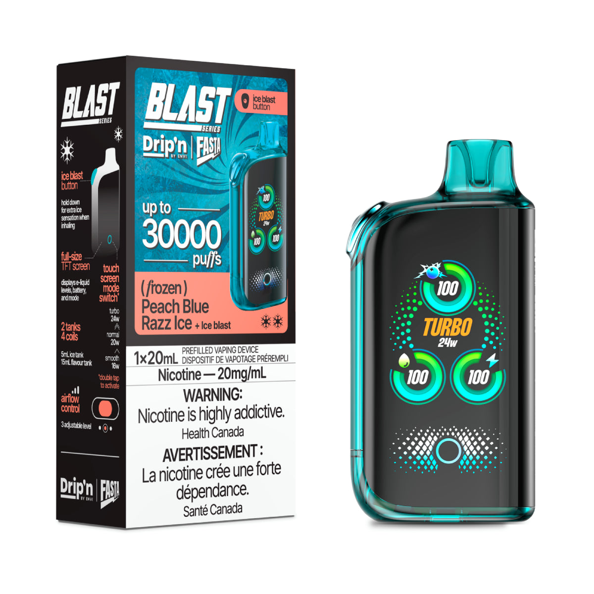 Drip’n BLAST 30000 Puffs - Peach Blue Razz Ice (AB)