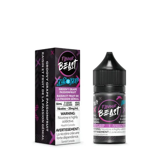 (1PC) Flavour Beast E-Liquid Groovy Grape Passionfruit Iced 30ml 20mg (AB)