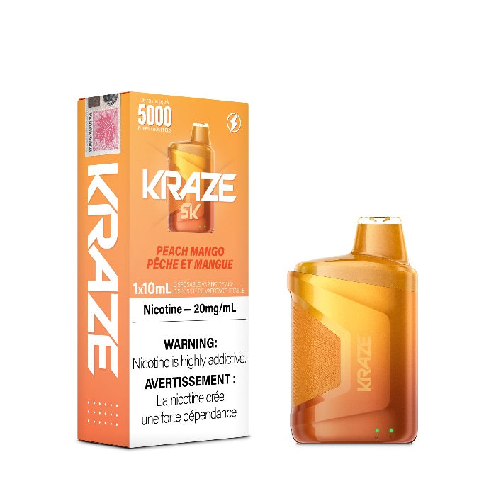 Kraze 5000 Disposable - Peach Mango 20MG with Lanyard