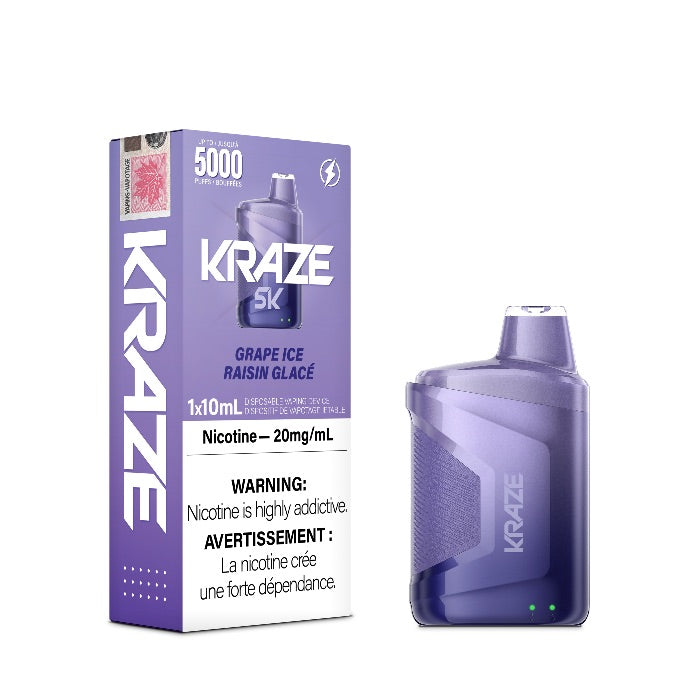 Kraze 5000 Disposable - Grape Ice 20MG with Lanyard