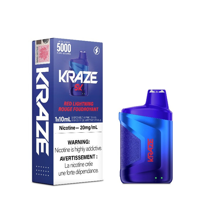 Kraze 5000 Disposable - Red Lightning 20MG with Lanyard