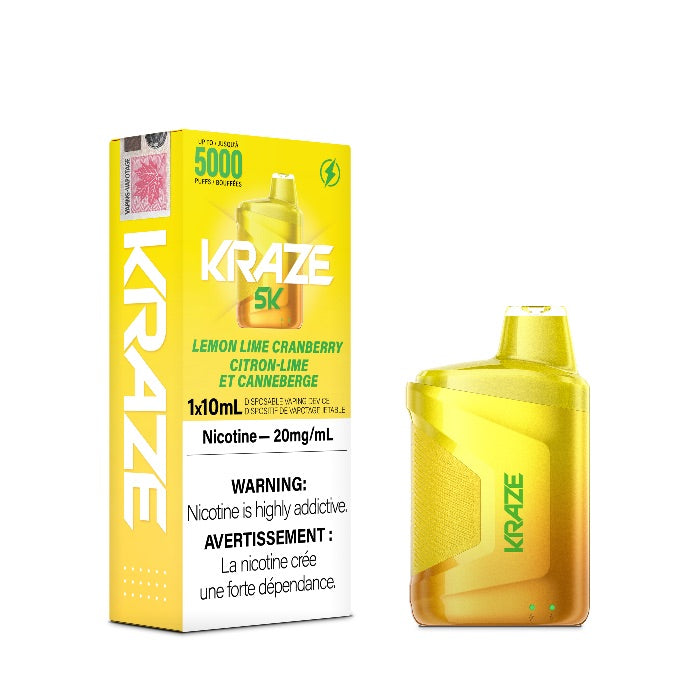 Kraze 5000 Disposable - Lemon Lime Cranberry 20MG with Lanyard