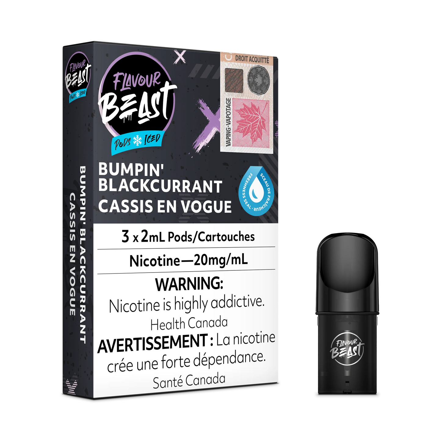 Flavour Beast Pods - Bumpin’ Blackcurrant Iced (20mg/mL) (FED)
