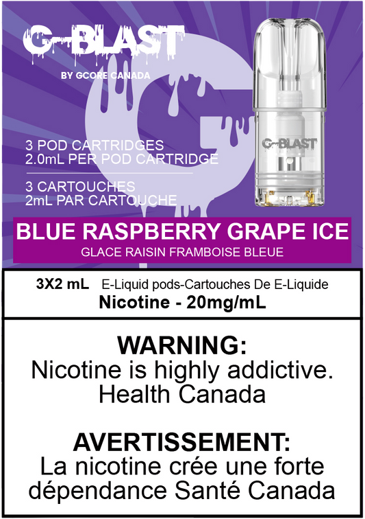 G-Blast Pods Blue Raspberry Grape Ice (20mg/mL) (FED)