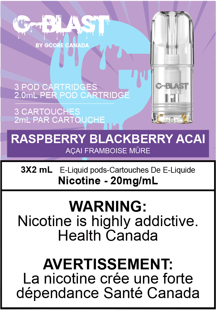 G-Blast Pods Raspberry BlackBerry Acai (20mg/mL) (FED)