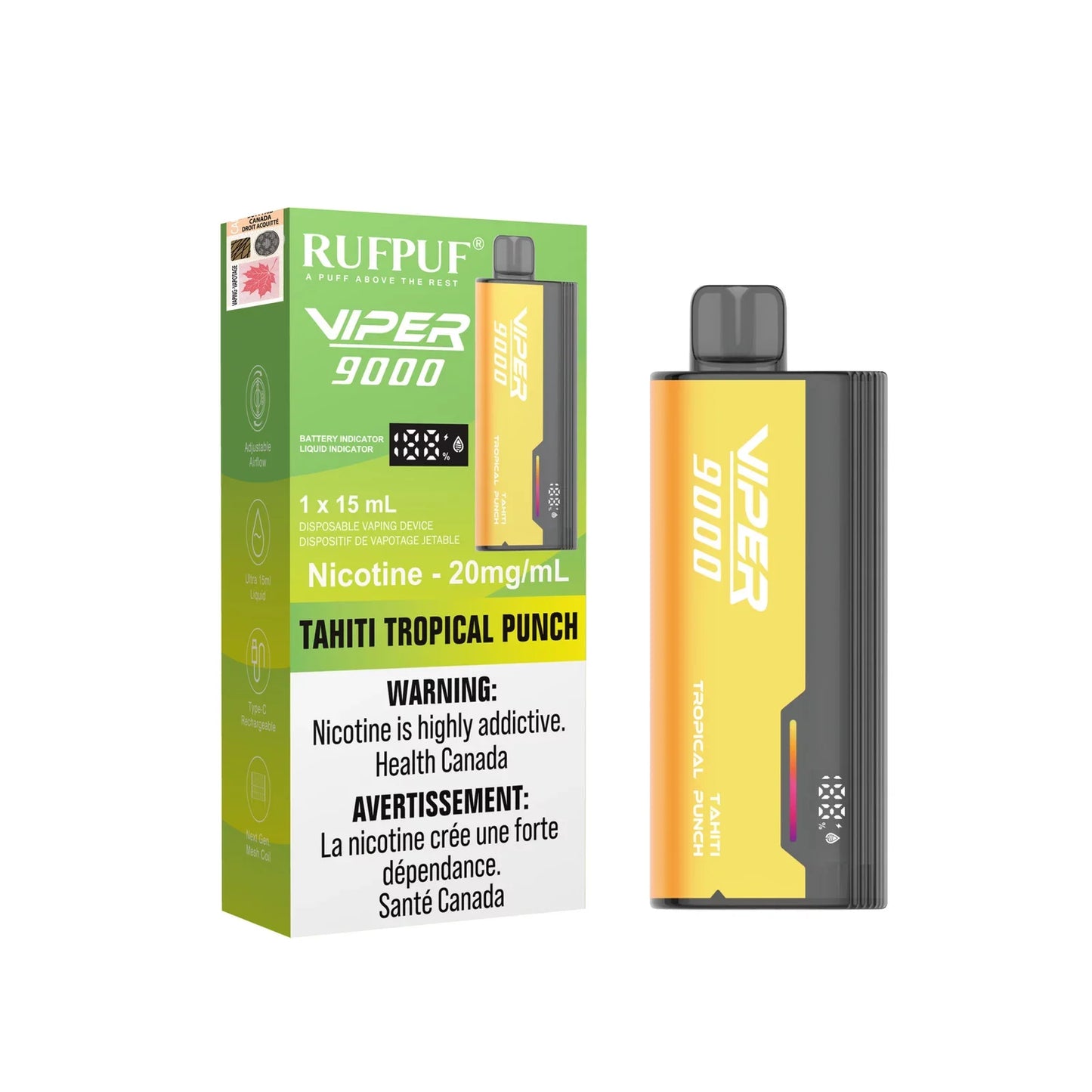 Rufpuf Viper 9000 Tahiti Tropical Punch 20mg (Excise Tax)