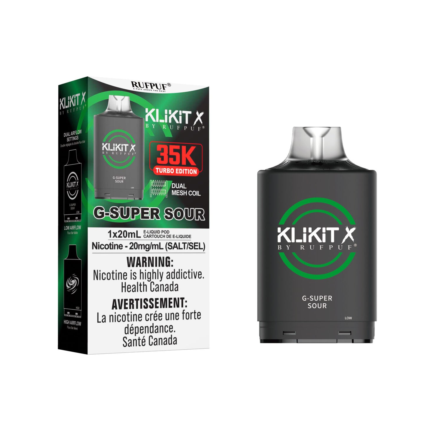 Rufpuf Klikit X 35000 Pod- G-Super Sour (Vape tax included)