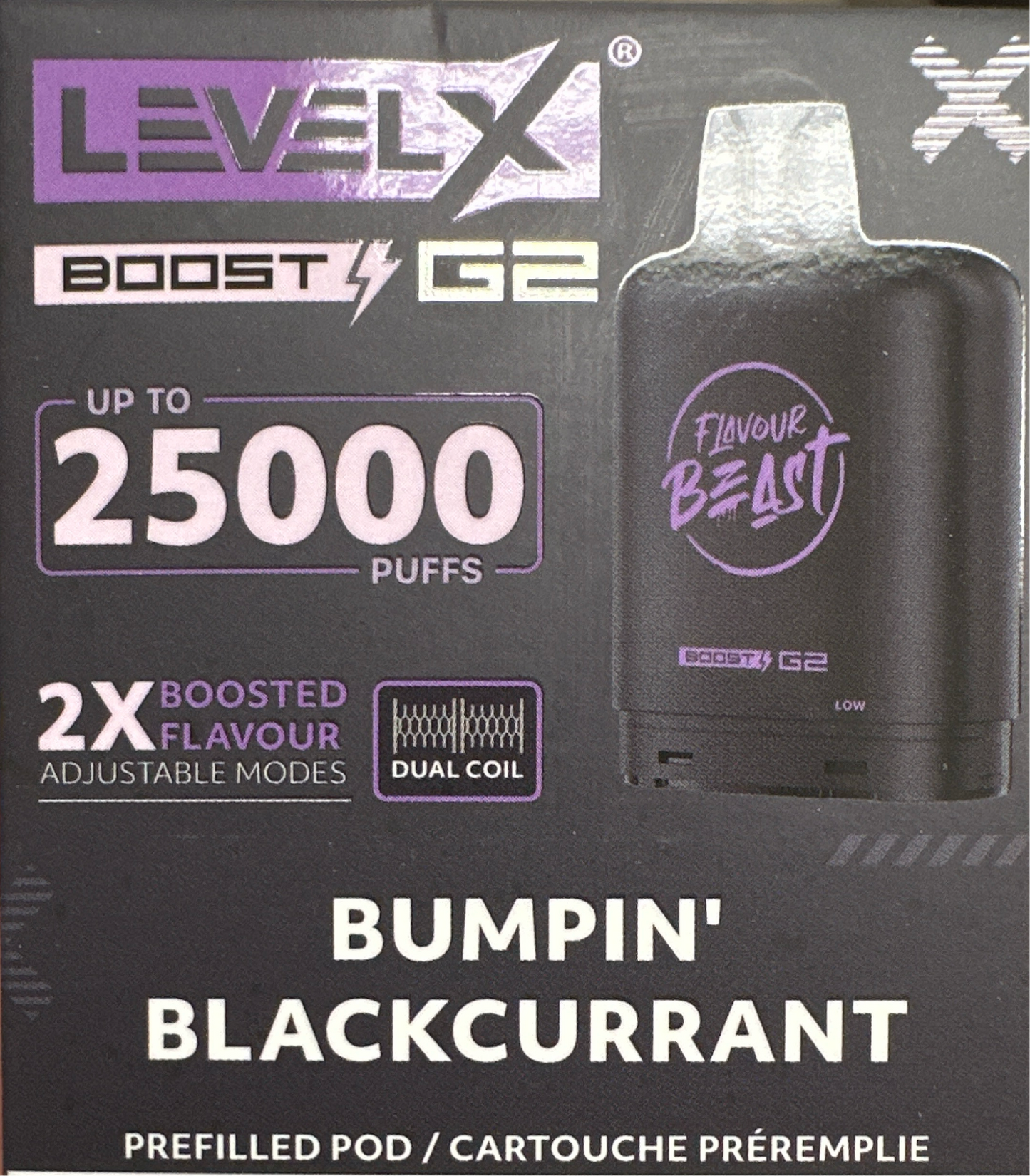 Flavour Beast Level X Boost Pod - Bumpin’ Blackcurrant (Vape tax included)