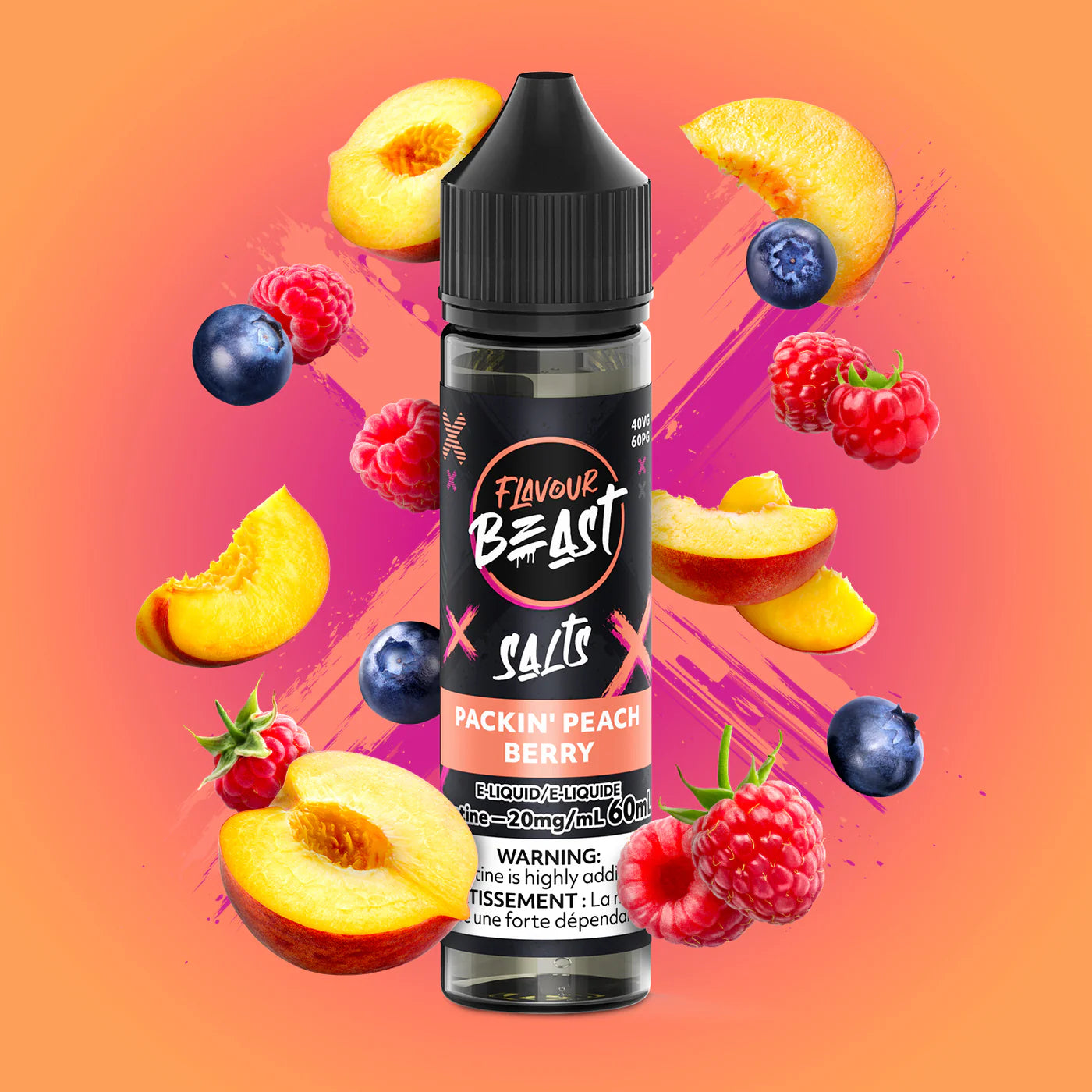 Flavour Beast E-Liquid- Packin’ Peach Berry 60ml 20mg (Vape tax included)