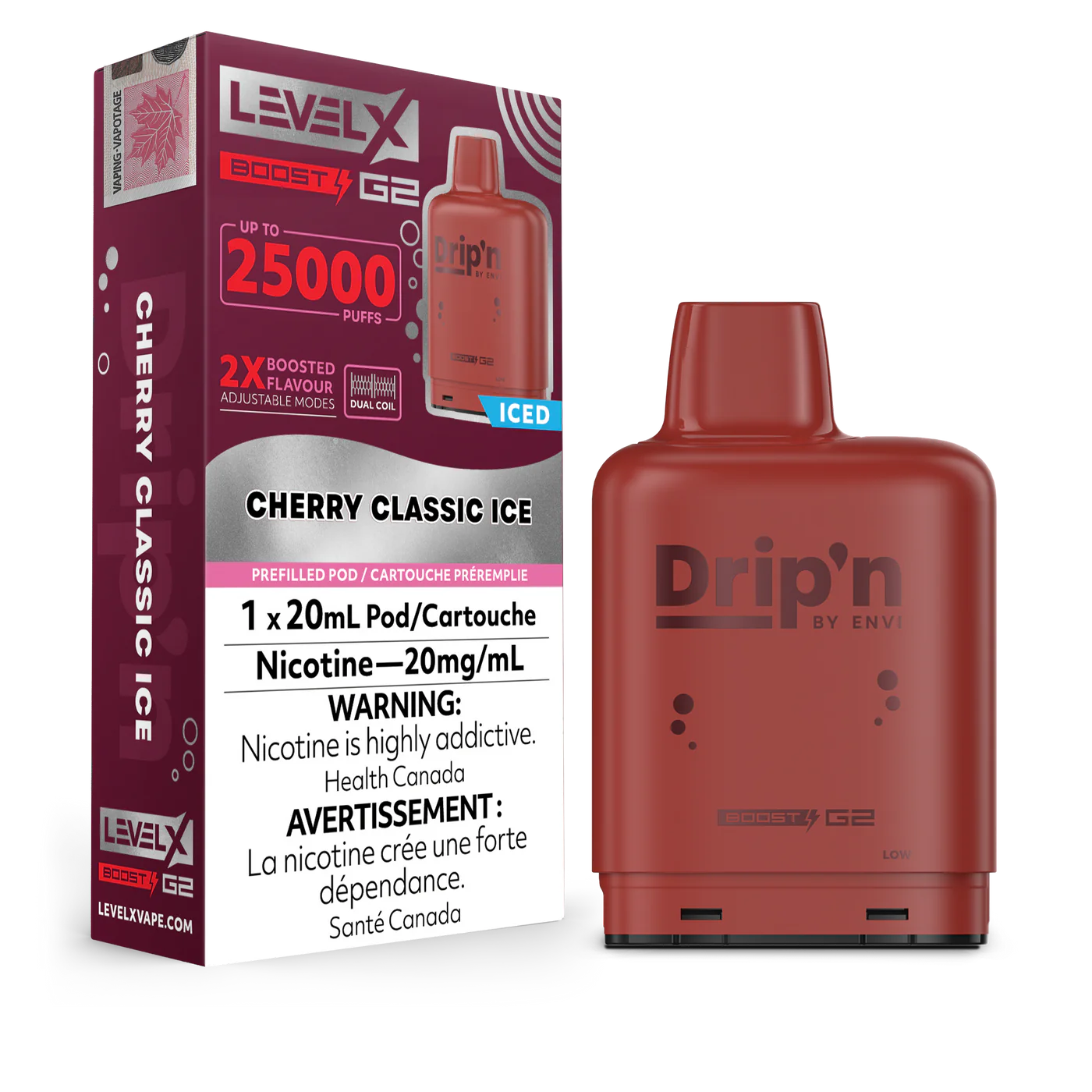 Drip’n Level X Boost Pod G2 - Cherry Classic Ice (Vape tax included)