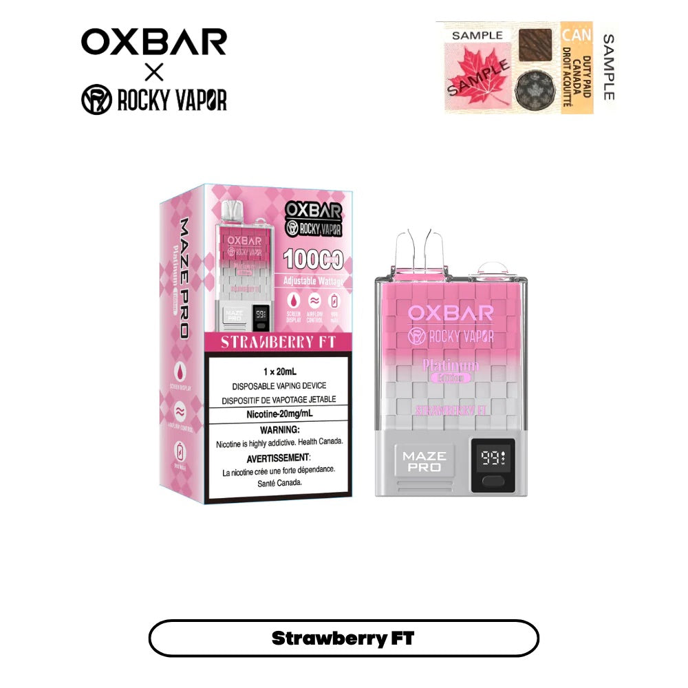 Oxbar 10000 puffs Strawberry FT (Vape tax included)