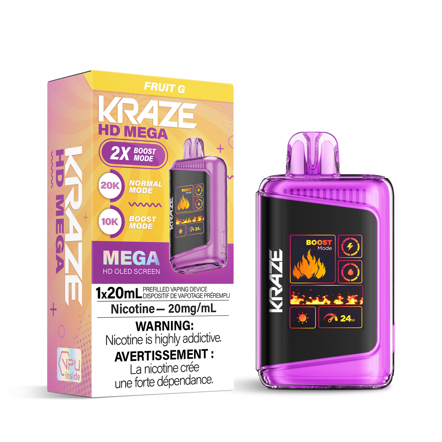 Kraze 20000 Disposable - Fruit G 20mg (Vape tax included)