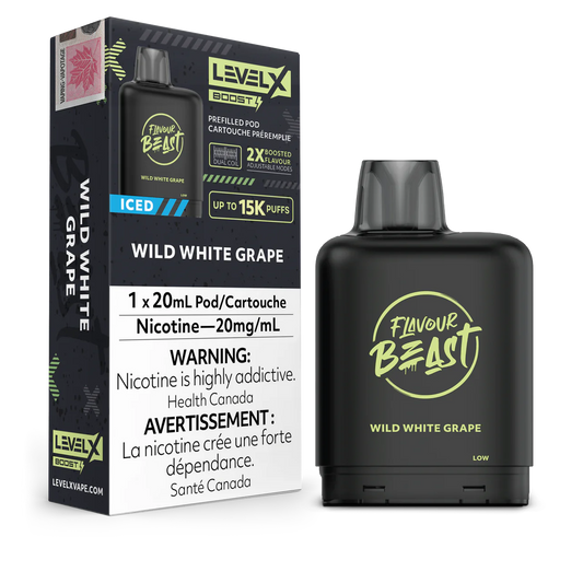 Flavour Beast Level X Boost Pod - Wild White Grape Iced (Vape tax included)