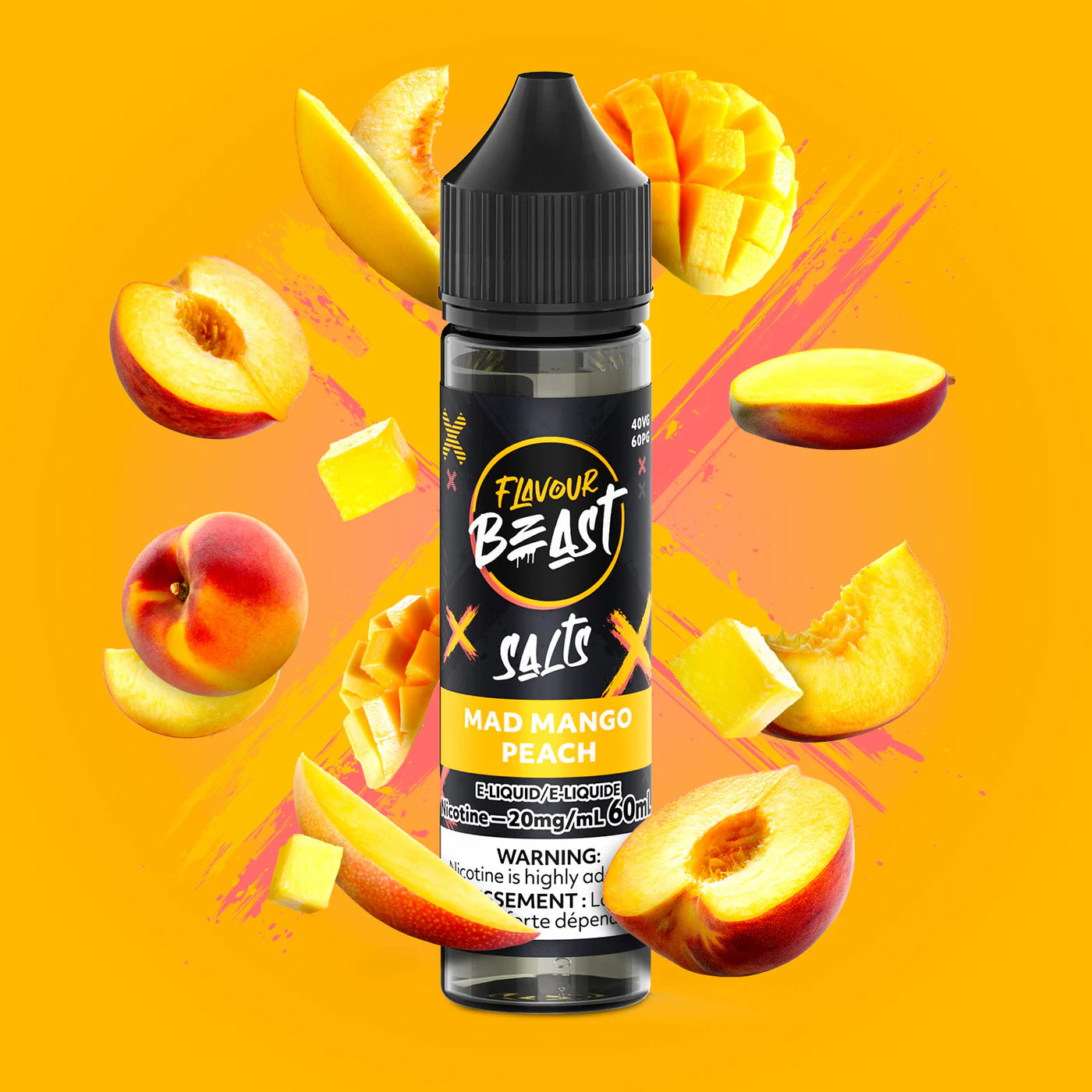 Flavour Beast E-Liquid- Mad Mango Peach 60ml 20mg (Vape tax included)