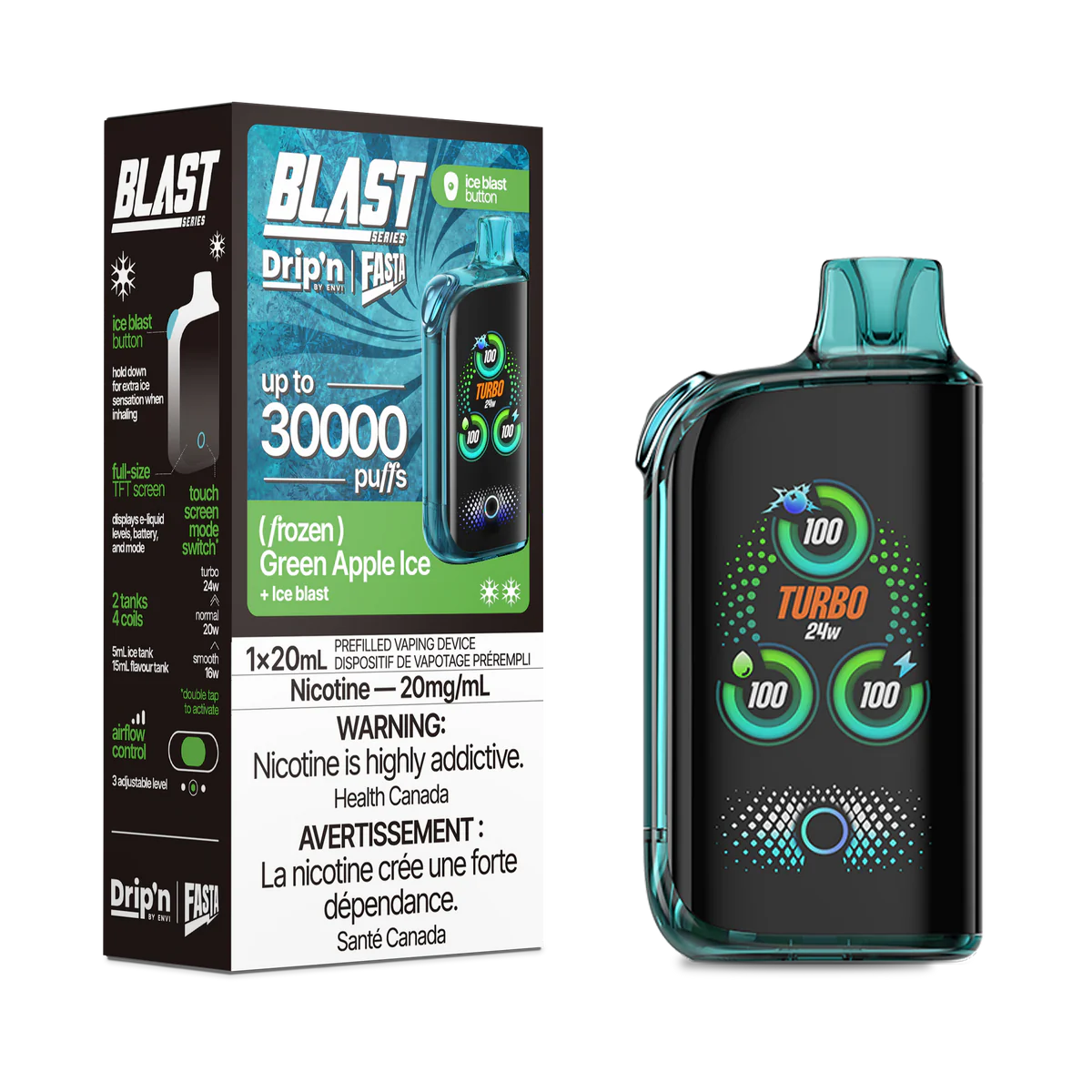 Drip’n BLAST 30000 Puffs - Green Apple Ice